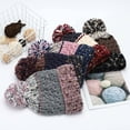 thumbnail image 2 of TELOLY 2 Pcs Womens Hats,Soft and Comfortable Beanie,Color Combination Design Womens Hat,Pink,Coffee, 2 of 2