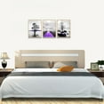 thumbnail image 5 of Natural Wood Framed Wall Art For Living Room Wall Decoration For Bedroom Bathroom Office Wall Decor Black White Painting Purple Scenery Wall Pictures Artwork Prints Room Home Decor 3 Piece, 5 of 6
