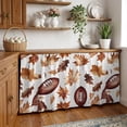 thumbnail image 3 of Fall Maple Leaf Football Cabinet Curtain 32"Wx55"L, Dustproof Pantry Door Curtain with Self Adhesive Tape, Autumn Farmhouse Vintage Tall Storage Cover Privacy Drape for Bathroom Kitchen Laundry Room, 3 of 9
