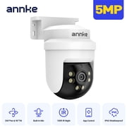 ANNKE 2Packs 5MP TVI CCTV Home Surveillance PT Camera, 350°pan and 90°tilt | Security Wired Add-On Cam Outdoor, 100ft Night Vision, 1-Way Audio, IP65 Weatherproof, Work for Analog DVR