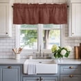 thumbnail image 2 of Dark Brown Farmhouse Short Window Curtain Valances, Vintage Country Monochrome Chocolate Color Rod Pocket Kitchen Valances for Living Room Bedroom Bathroom Cafe 54" x 18", 2 of 8