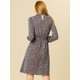 thumbnail image 5 of Vestido Floral De Una Línea De Manga Larga Con Columpio Hasta La Rodilla Y Cuello Simulado Para Mujer Azul marino XL, 5 of 6