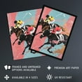 thumbnail image 2 of Artery8 Horserace Jockeys Horse Racing Bold Dynamic Living Room Extra Large XL Wall Art Poster Print, 2 of 5
