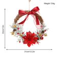 thumbnail image 2 of Niusricy Christmas Wreath with Bell, Holiday Indoor Outdoor Decorative Garland Window Door Hanging Party Favor, 2 of 5