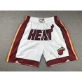 thumbnail image 1 of Miami Heat Retro Embroidered Zipper Pocket Shorts Basketball Pants Embroidered Shorts, 1 of 2
