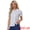 White, variant on Women's Polka Dots Doll Collar Puff Short Sleeve Shirts L Orange Red