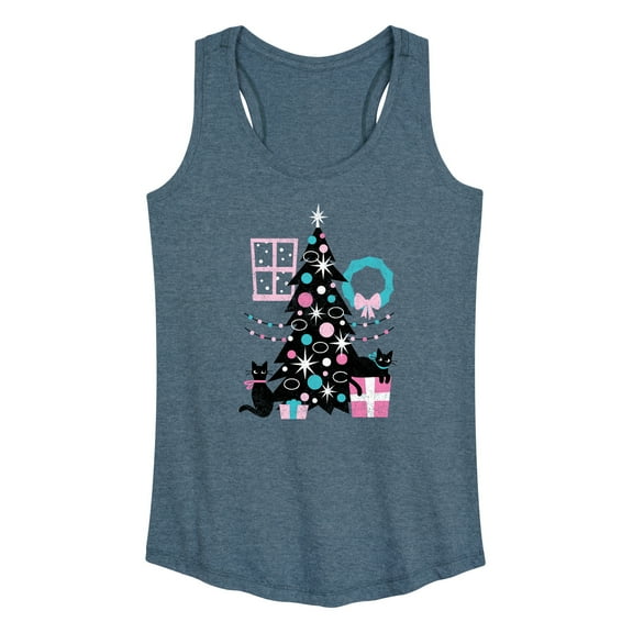 Instant Message - Christmas - Cats, Tree, & Décor - Women's Racerback Tank Top