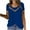 Blue, variant on Charella Women's Dressy Casual Tops Front Mesh Insert Crew Neck Short Sleeve Blouses Fashion Shirts Loose Fit Clothes (XL, White)