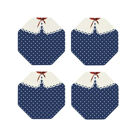

Gaeub Vintage Blue Polka-dot Print 4 Pcs Leather Coasters for Drinks Drink Coasters Sets Drink Table Cup Coasters for Living Room Kitchen Coffee Decor-Octagon