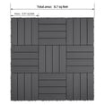 thumbnail image 3 of AENKYO 8.7 sq. ft WPC Interlocking Deck Tiles, 11.8"x11.8" Pack of 9 Waterproof Outdoor Flooring Tiles for Patio, Balcony, Dark Gray, 3 of 11