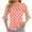 Orange, variant on Odbmxy Blouses for Women Elbow-Length Polka Dots Summer Womens T Shirts Ruffles Tunic Holiday Loose Casual Orange Tops