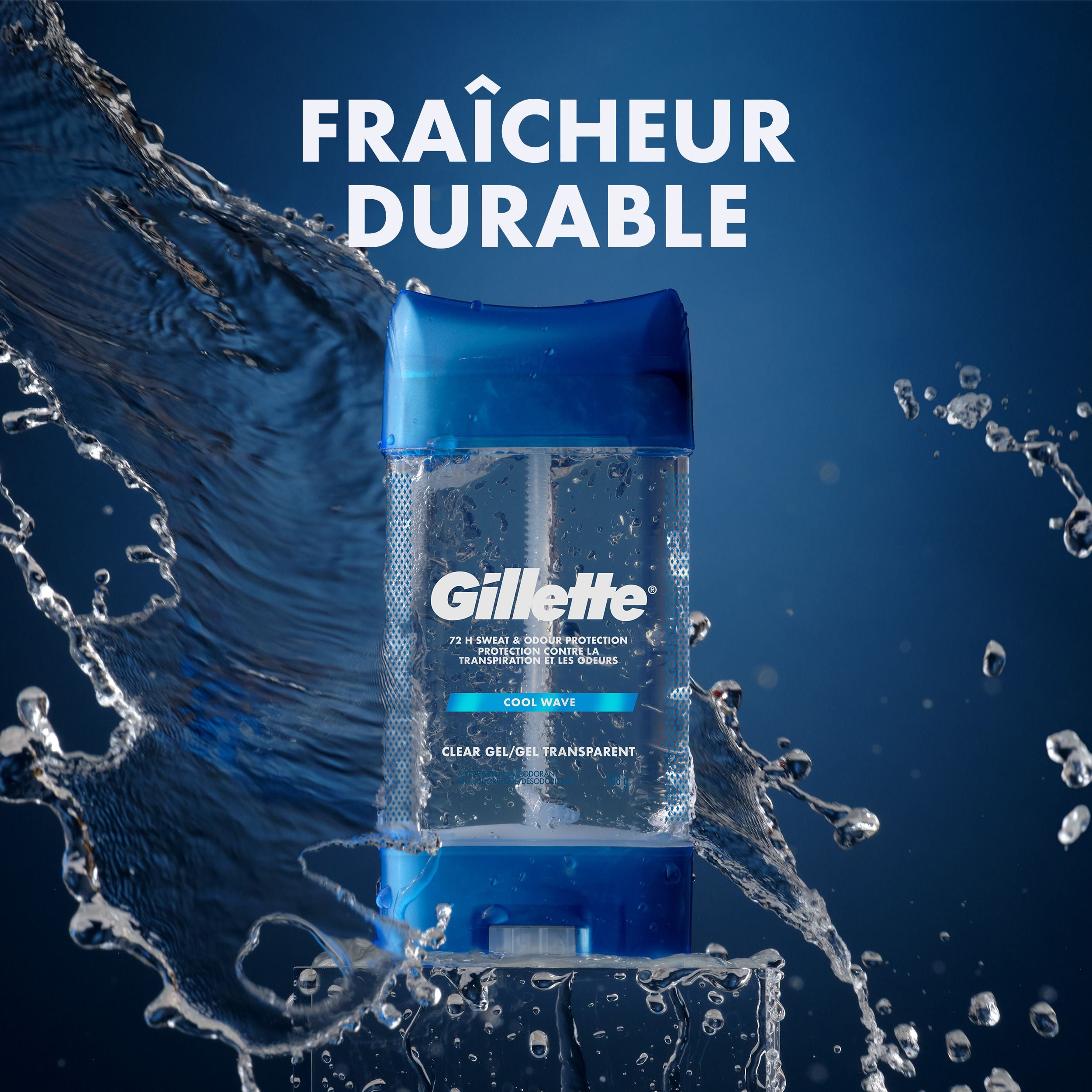 Gillette Antiperspirant and Deodorant for Men, Clear Gel, Cool Wave, 108g