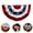 1 PC-36“x18“, variant on 4th of July Bunting Flags Outdoor Decorations, USA Patriotic Pleated Fan Flag Banner, Outside American Flag Bunting for Porch & Garden Decor, Memorial Day