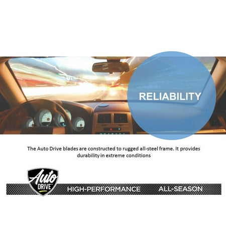 Auto Drive High-Performance Wiper Blade, 20" Universal Fit Most Cars