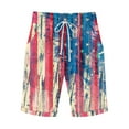 thumbnail image 1 of Puntoco Pantalones cortos de verano para mujer, moda 2024, pantalones casuales con estampado del Día de la Independencia de verano para mujer, cintura elástica con cordón y cinco puntos, 1 of 3