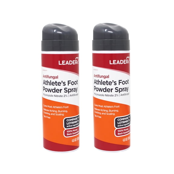 Leader Antifungal Athlete's Foot Powder Spray with Micanzole Nitrate 2% , 4.6 oz - 2 Pack