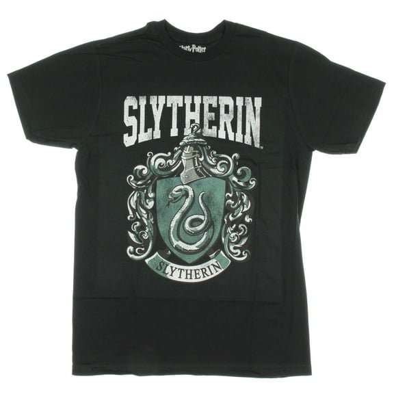 Harry Potter Slytherin Crest Mens Black T-Shirt (X-Large)