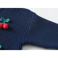 thumbnail image 6 of Bobifish Toddler Light Blue Crew Neck Sweater Red Cherry Applique Long Sleeve Soft Cute Kids Outdoor Activities & Home Wear Daily Knitted Pullover Top, 6 of 8