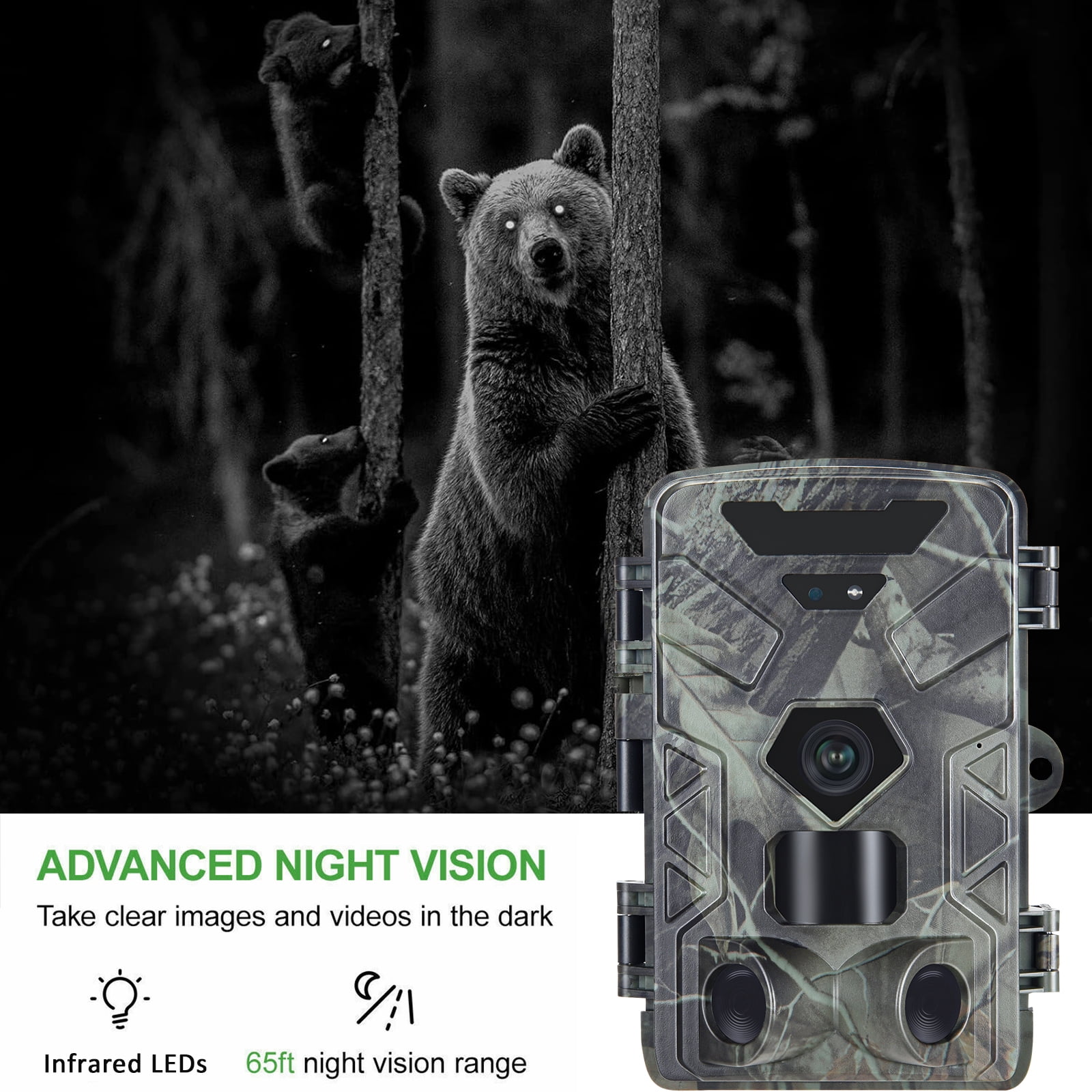 SuntekCam Hunting Trail Camera 36MP 4K with 32GB Micro SD Card IP65 Basic Wildlife Trail Monitor