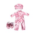 thumbnail image 3 of Traje de muñeca americana de 18 pulgadas, ropa hecha a mano, ropa para muñecas, accesorios para muñecas de bebé de 43cm Rosado Hugo Pantalones cortos de muñeca, 3 of 7