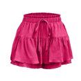 thumbnail image 7 of Lenpel Women's Flowy Shorts Trendy Boho Elastic High Waisted Pleated Ruffled Tiered Mini Skorts Summer Casual Shorts, 7 of 7