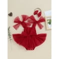 thumbnail image 2 of Bagilaanoe Newborn Baby Girl Rompers Dress Sleeveless Bodysuit + Headband 3M 6M 12M 18M Infant Tulle Patchwork A-line Dresses, 2 of 9