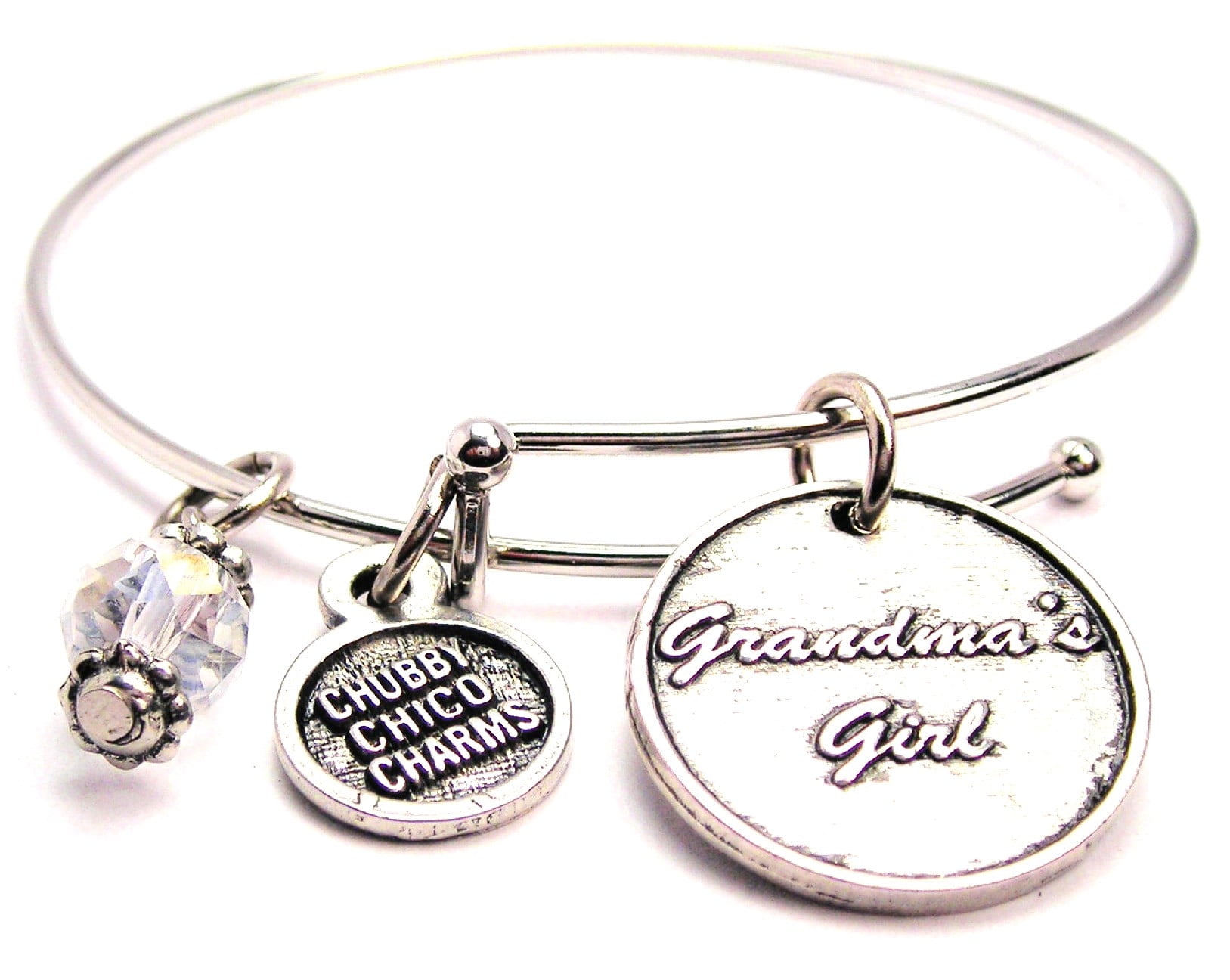 Grandma's Girl Circle Expandable Bangle Bracelet, Fits 7.5" wrist