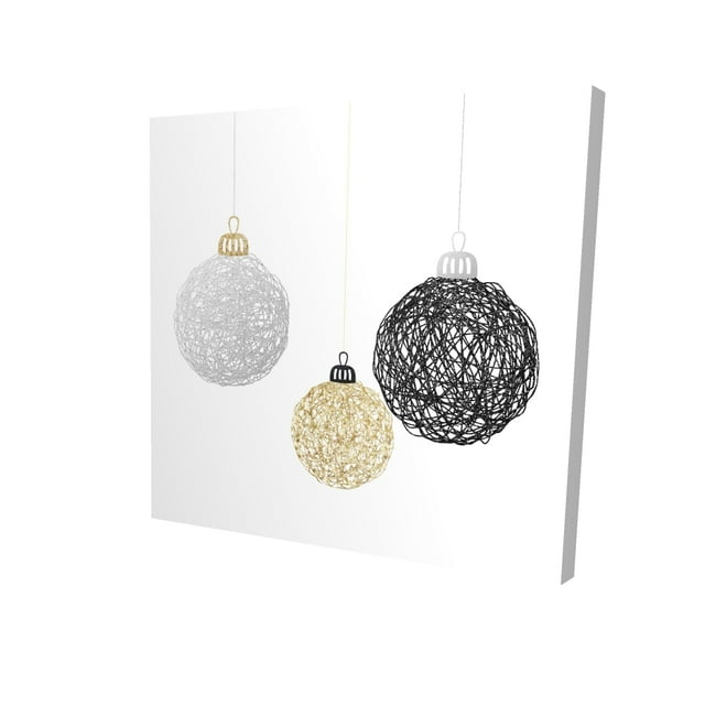 Three christmas balls - 36"x36" canvas - Print on demand