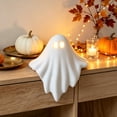thumbnail image 6 of Halloween Luminous Ghost Ornament, Cute Halloween Ghost Figurine, Light Up Ornament with Warm LED Light, Halloween Home Decor for Bookshelf Mantel, 6 of 7
