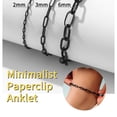 thumbnail image 2 of ChainsHouse Black Paperclip Link Anklets for Women 6mm Width Ankle Bracelet Summer Beach Jewelry Gift, 2 of 6