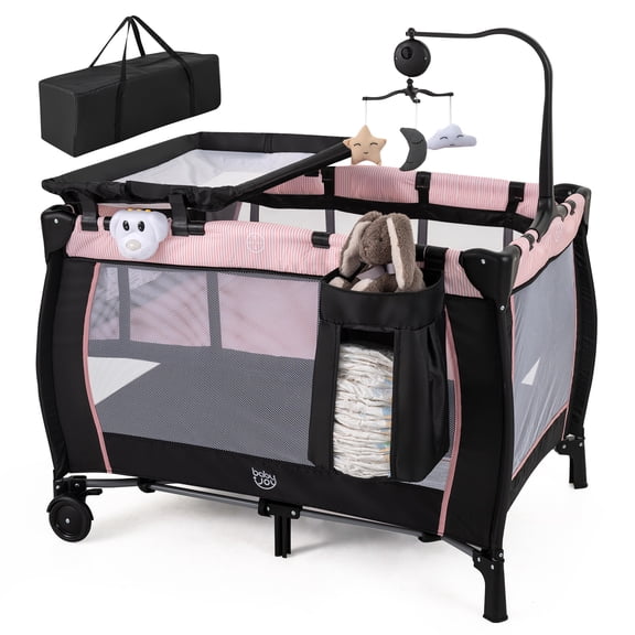 Gymax 3-in-1 Baby Bassinet Portable Pack & Play w/ Removable Changing Table Mattress