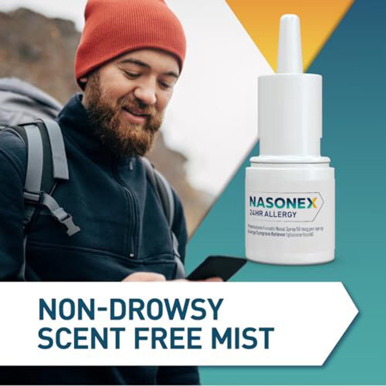 Nasonex 24HR Allergy Nasal Spray, 24 Hour Non Drowsy Allergy Medicine Twin Pack 2 x 120 spray *EN