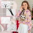thumbnail image 6 of Xixirimido Sloth Roses Pink Pattern Girls' Hoodies Sweatshirts Half Zipper Pullover Crop Tops with Pocket for Teen Girls Long Sleeve Sweater Size 11-12, 6 of 7