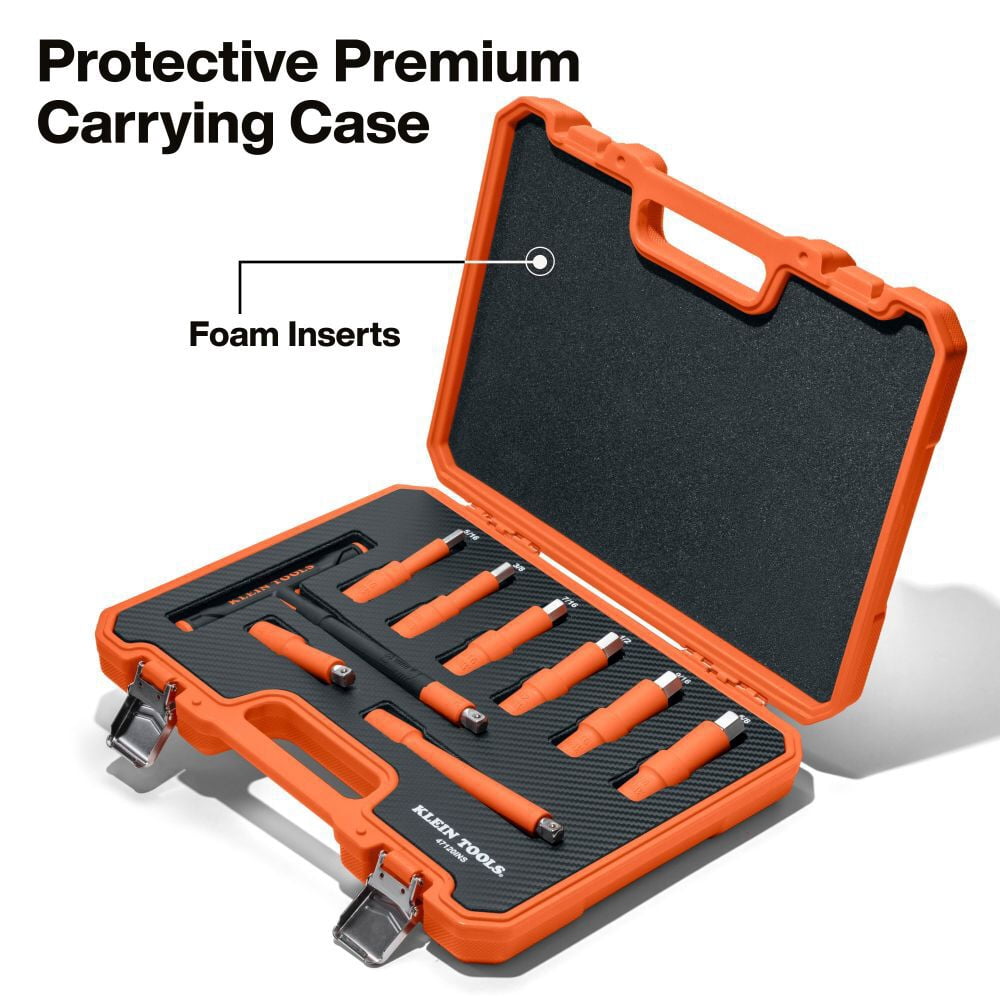 Klein Tools Insulated T-Handle And Hex Bit Socket Set 9 Pieces