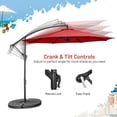 thumbnail image 6 of GVN 10 Feet Offset Umbrella with 8 Ribs Cantilever and Cross Base-Red, Patio Offset Umbrella with Easy Tilt Adjustment, Cantilever Patio Umbrellas, Sunshade Umbrella Canopy, 6 of 9