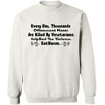 thumbnail image 2 of OXI Crewneck Sweatshirt - Innocent Plants Are Killed,Basic Casual Sweatshirts for Men's and Women Fleece Sweatshirt Long Sleeve- White 3X-Large, 2 of 2