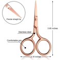 thumbnail image 3 of WSNIJFU 3 Pack Small Nose Scissors Facial Hair Scissors Mini Beauty Scissors Stainless Steel Trimming Pointed Scissor for Grooming Eyebrows, Nose, Mustache, Beard (Rose Gold), 3 of 14