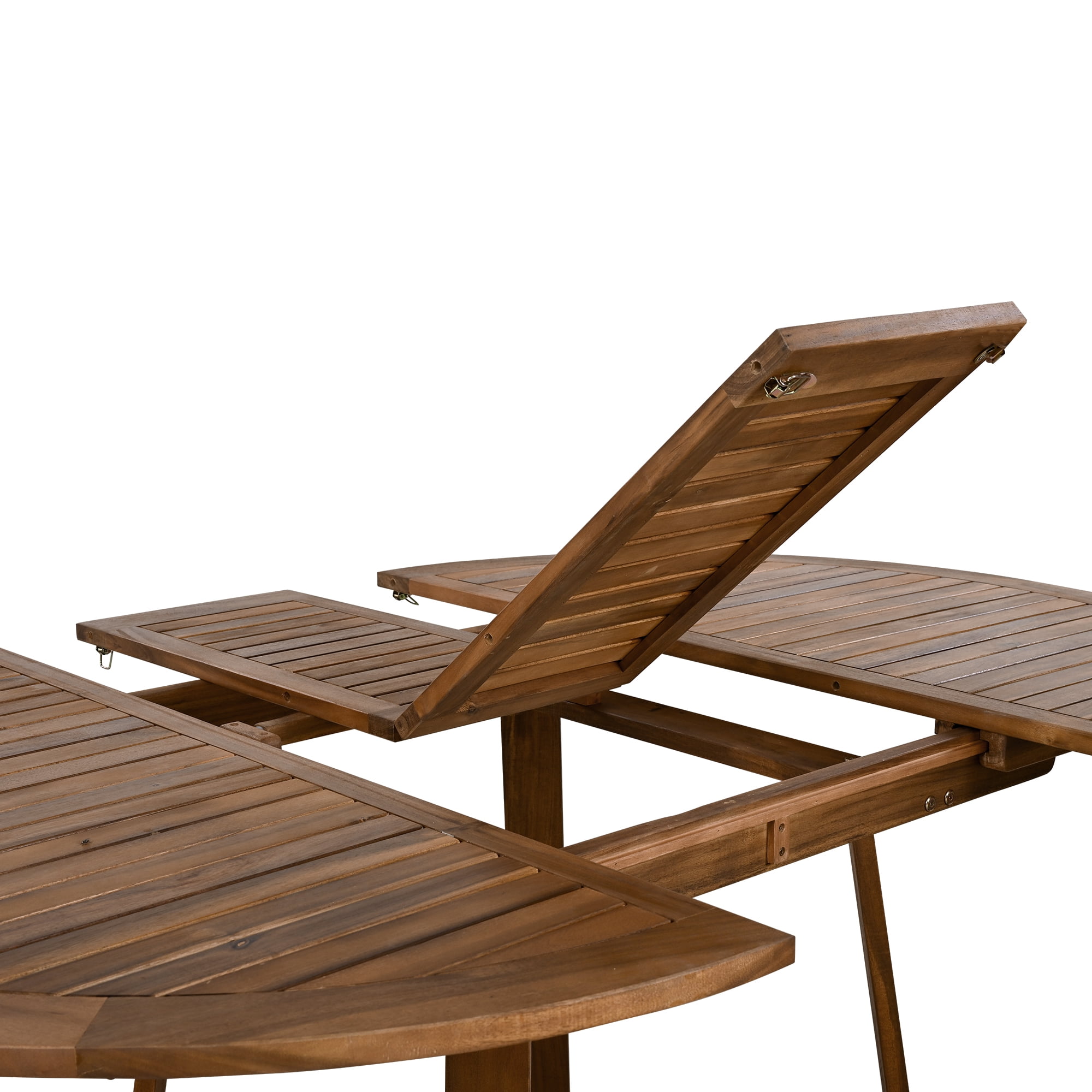 Harper & Bright Designs Patio Extendable Dining Table Set for 4, Outdoor Dining Furniture with Foldable Leaf Table and 4 Rattan Arm Chairs for Backyard Garden, Natural