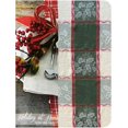 thumbnail image 2 of Christmas Golden Mistletoe and Ribbon Cotton Jacquard 70 inch Round Fabric Dining Tablecloth, 2 of 9
