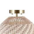 thumbnail image 2 of Novogratz x Globe Artessa 1-Light Flush Mount Ceiling Light, Matte Brass, Cream Rattan Shade, 2 of 9