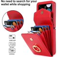 thumbnail image 4 of Phone Case  for Samsung Galaxy Z Flip 3 5G 2021 Wallet Cover with RFID Blocking Ring Crossbody Wrist Strap Stand Credit Card Holder Leather Cell Accessories ZFlip3 Z3 Flip3 3Z Women Men, 4 of 11