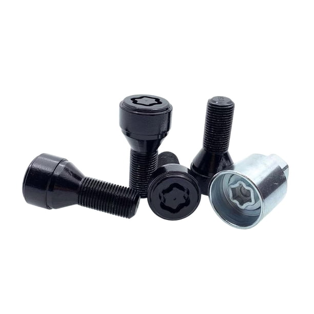 4 cerraduras para pernos de rueda M14x1,25, herramientas de extracción, accesorios 36136792851 con 1 llave para 6 03/2011-2013, suministros embalaje de caja