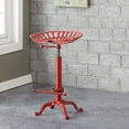 thumbnail image 2 of Contemporary Home Living 22.5" Red Farmhouse Adjustable Tractor Seat Stool with Footrest, 2 of 2