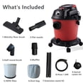 thumbnail image 3 of 5 Gallon Wet Dry Vac, 4.3 Peak HP 3 in 1 Shop Vacuum with Blower & Variable Speed, for Car Floor Upholstery Gap Cleaning – Red, 3 of 12