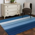 thumbnail image 3 of 4x6 Area Rugs, Blue Ombre Stripe Non-Skid Rubber Backing Large Rectangle Rugs - Living Room Bedroom Home Office, Farmhouse Striped Modern Abstract Art Indoor Floor Mat Carpets Washable Rug, 3 of 9