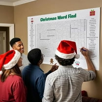 Jumbo Christmas Word Search Poster – Giant 31.5"x20" Wall Game, Poster-Size Word Search, Giant Christmas Activity Poster for Families, Christmas Party Supplies ﻿