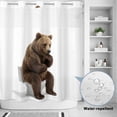 thumbnail image 2 of No Hook Shower Curtain, Funny Bears Shower Curtains for Bathroom with See Through Top Window, Cute Art Fun Lovely Animals on Toilets Waterproof & Washable Bath Curtain 66"x72", 2 of 9