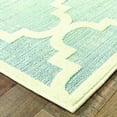 thumbnail image 4 of 6' x 9' Blue Ivory Machine Woven Geometric Indoor or Outdoor Area Rug, 4 of 5
