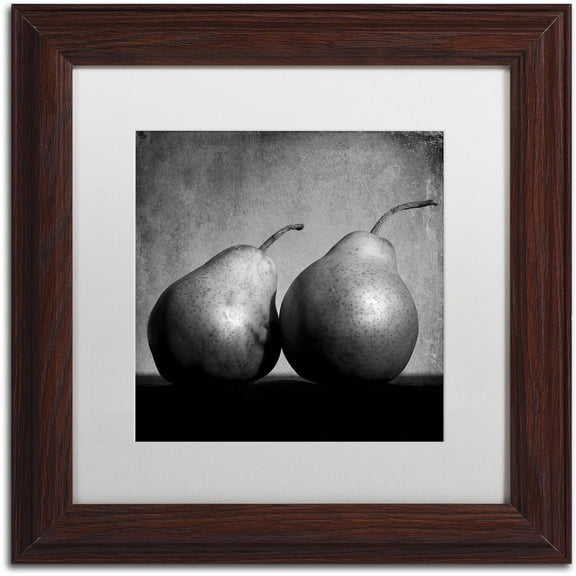 Trademark Fine Art "Coqueteo Peras" Canvas Art by Moises Levy White Matte, Wood Frame