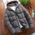 KaLI_store Mens Parka Coat Long Sleeve Parkas Coats for Men Solid